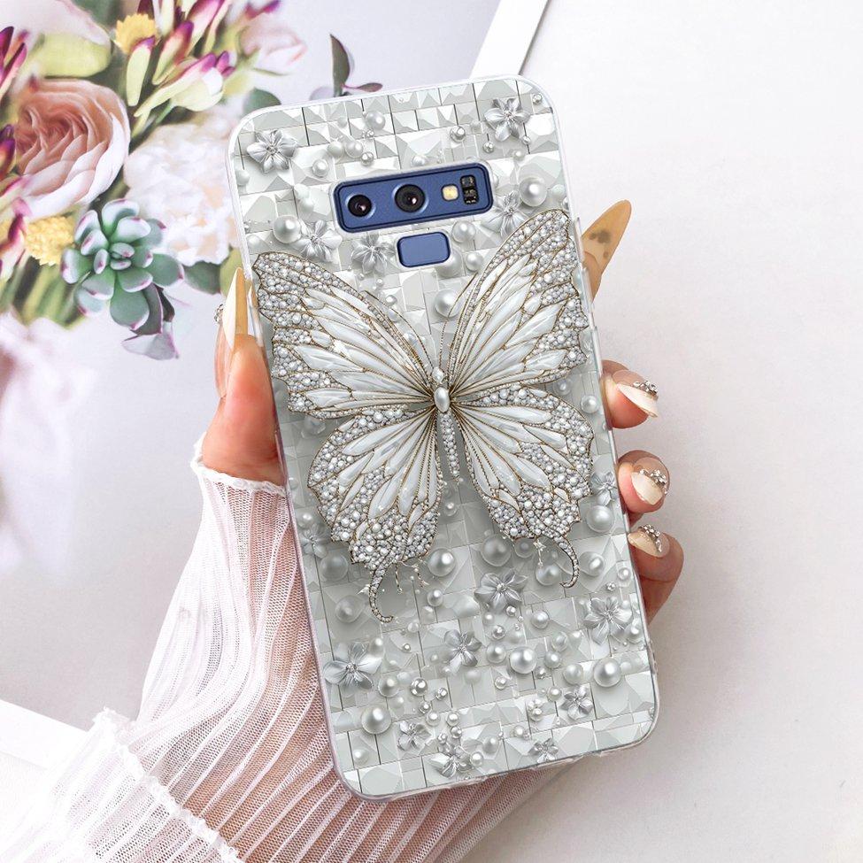 Transparent Cover For Samsung Note9 Case Cute Fashion Butterfly Funny Painted Casing For Samsung Galaxy Note9 SM-N960F SM-N9600