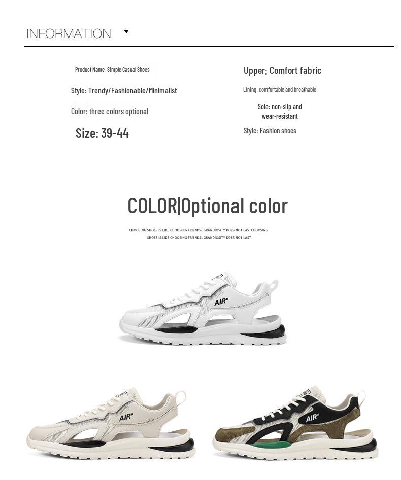 Men's Breathable Non-Slip Closed-Toe Sports Sandals for Summer