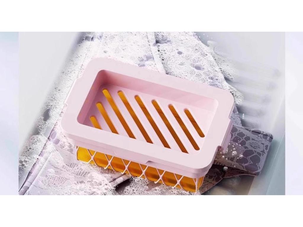 Multifunctional Elastic Mesh Soap Foaming Box: Hands-Free Laundry & Storage Tray with Drainage