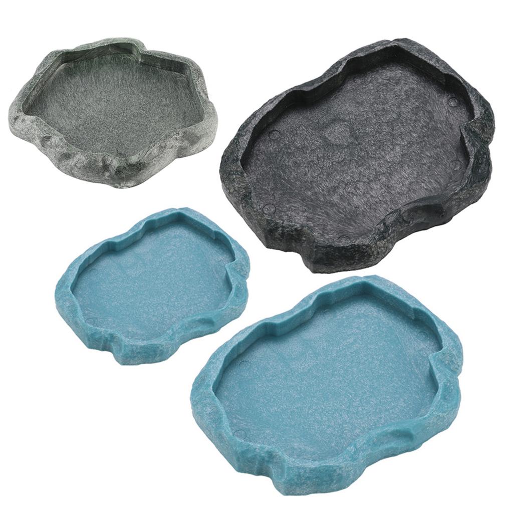 ABS Resin  Reptile Rock Food and Water Dish Feeder Bowl for Tortoise   Feeder Reptile Feeder Reptile Bowl