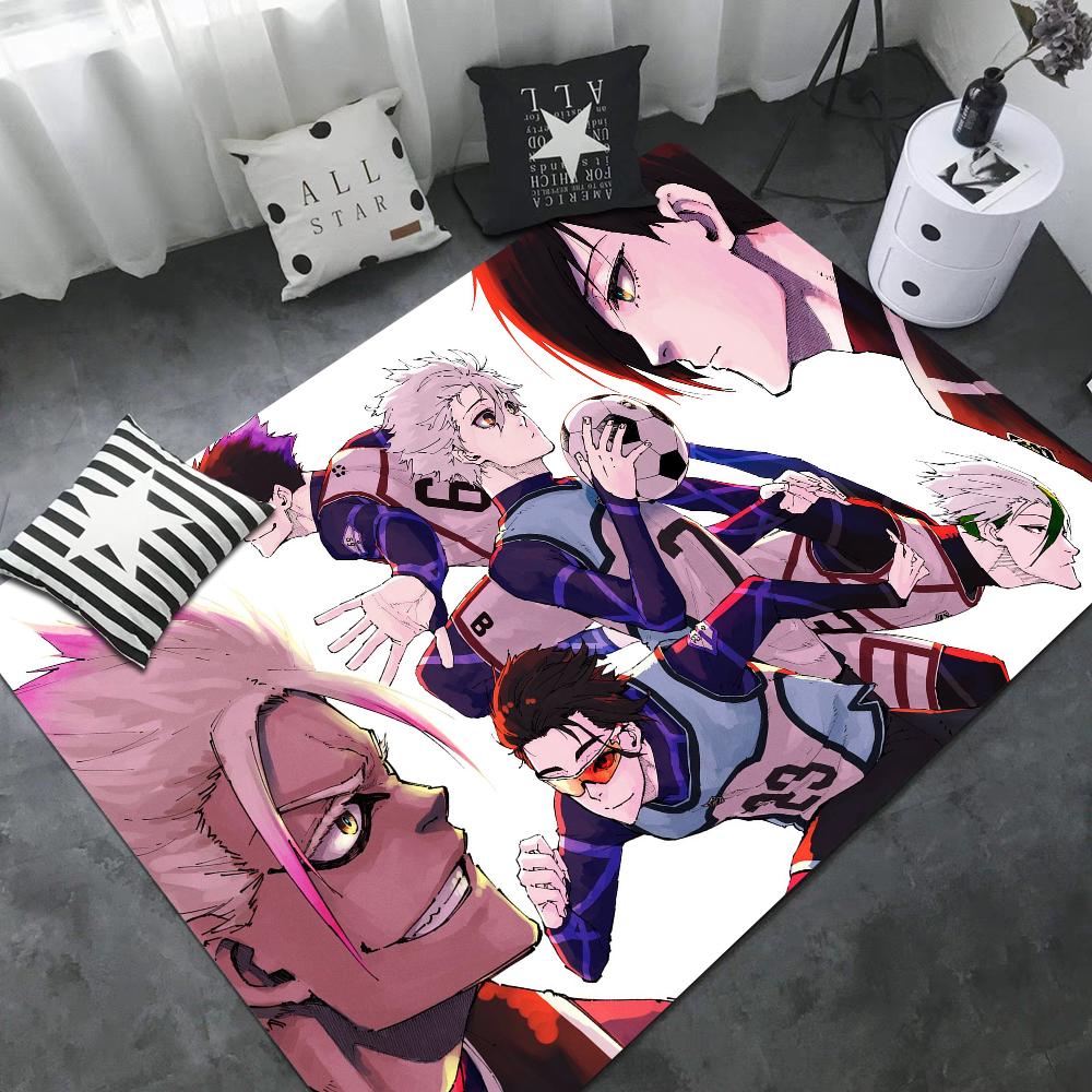 Blue Lock Room Mats Cheaper Anti-slip Modern Living Room Balcony Printed Household Carpets