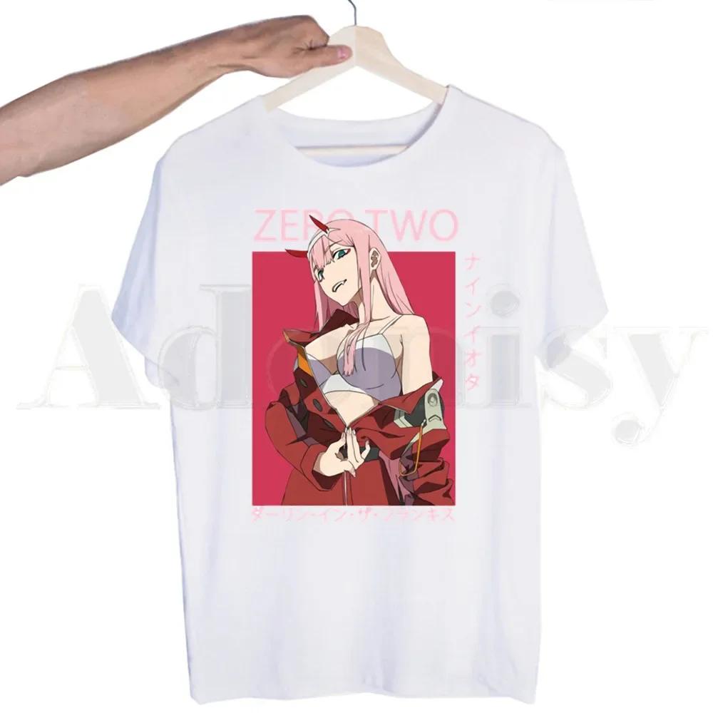 

Zero TWO Darling In The Franxx Аниме 02 Харадзюку Футболка с короткими рукавами Мужская Футболка с принтом Мужские топы Футболки Мужская футболка XL