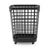 Rolling Laundry Hamper 2.6 Bushel Open-Top Plastic with Casters Lightweight Rectangular Ventilated Design Easy Mobility and