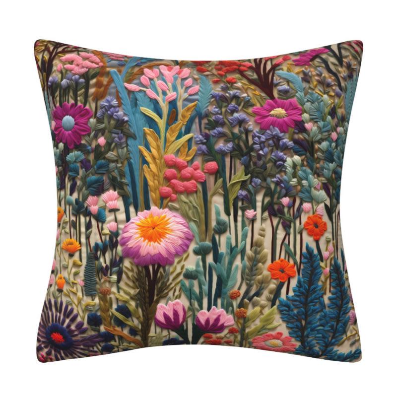 New Stereo Embossed Floral Pillowcase Cushion Cover with Digital Printing