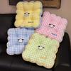 Pattern Square Grid Pad Office Chair Cushion For Girls Room And Study Area Use