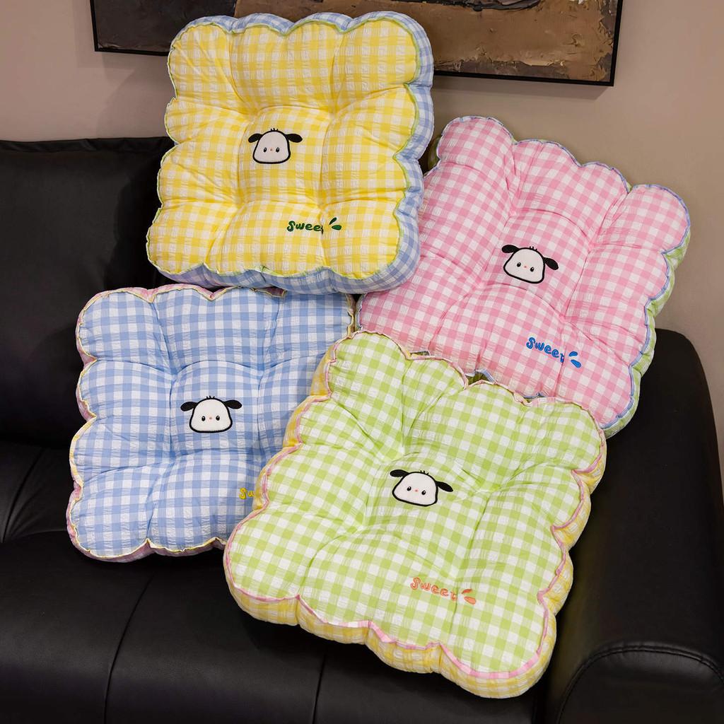 Pattern Square Grid Pad Office Chair Cushion For Girls Room And Study Area Use