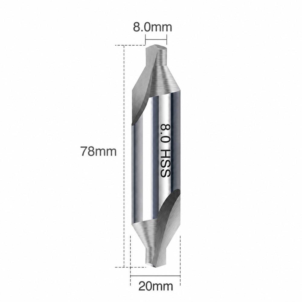 New HSS Material Center Drill Bit 1/1.5/2/2.5/3/3.15/4/5/6/8mm 60 Degree Angle Core Drill Bit Countersink Bit CNC Processing