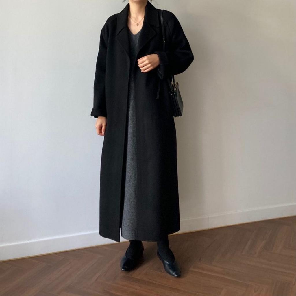 New Women's Double-sided Cashmere Wool Coat, Petite Size Mid-length, Premium Elegant Outerwear for Fall Winter