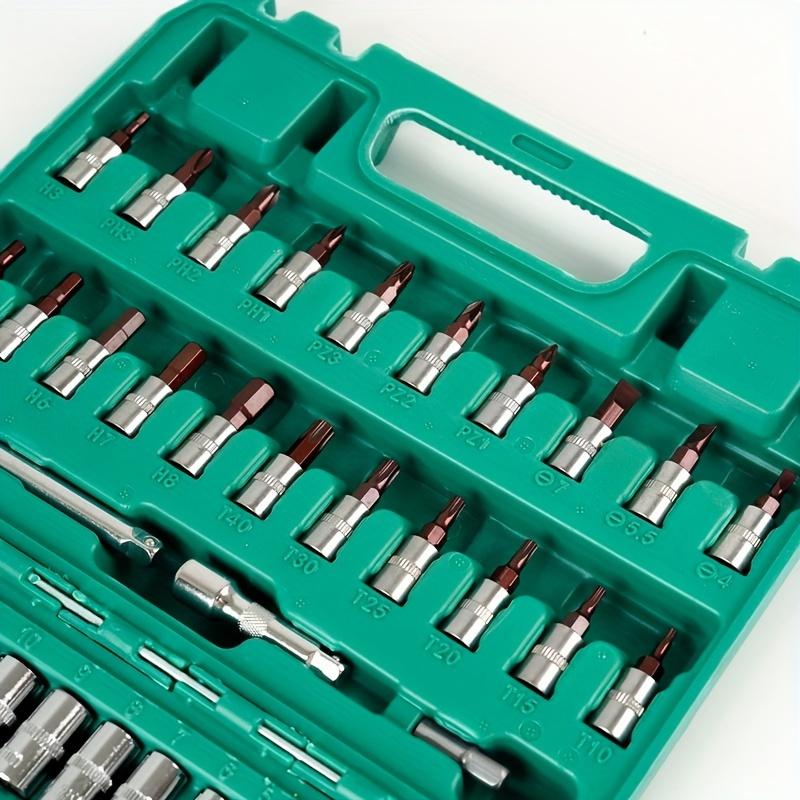 53pcs Socket Ratchet Wrench Bit Set 24Tooth Handle Metric Mechanics Tool Automotive Repair Home Use Customizable OEM Hard Case