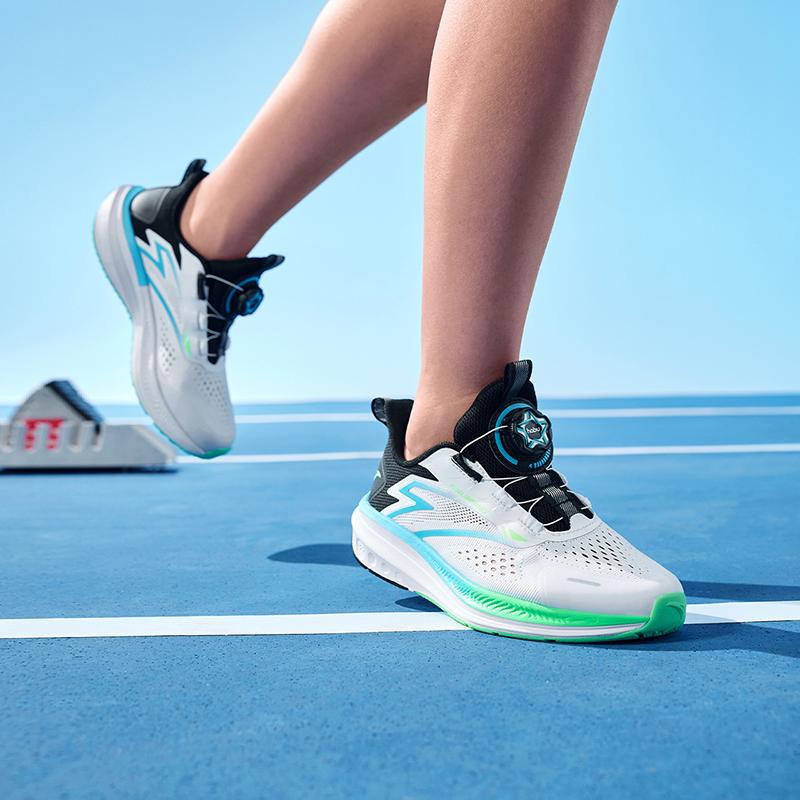Anta Hailang Lite Mesh Professional Physical Test Wear Durable Breathable Low Top Kids Running Shoes Kids sneaker Lake-Blue White Black 312325534H-2