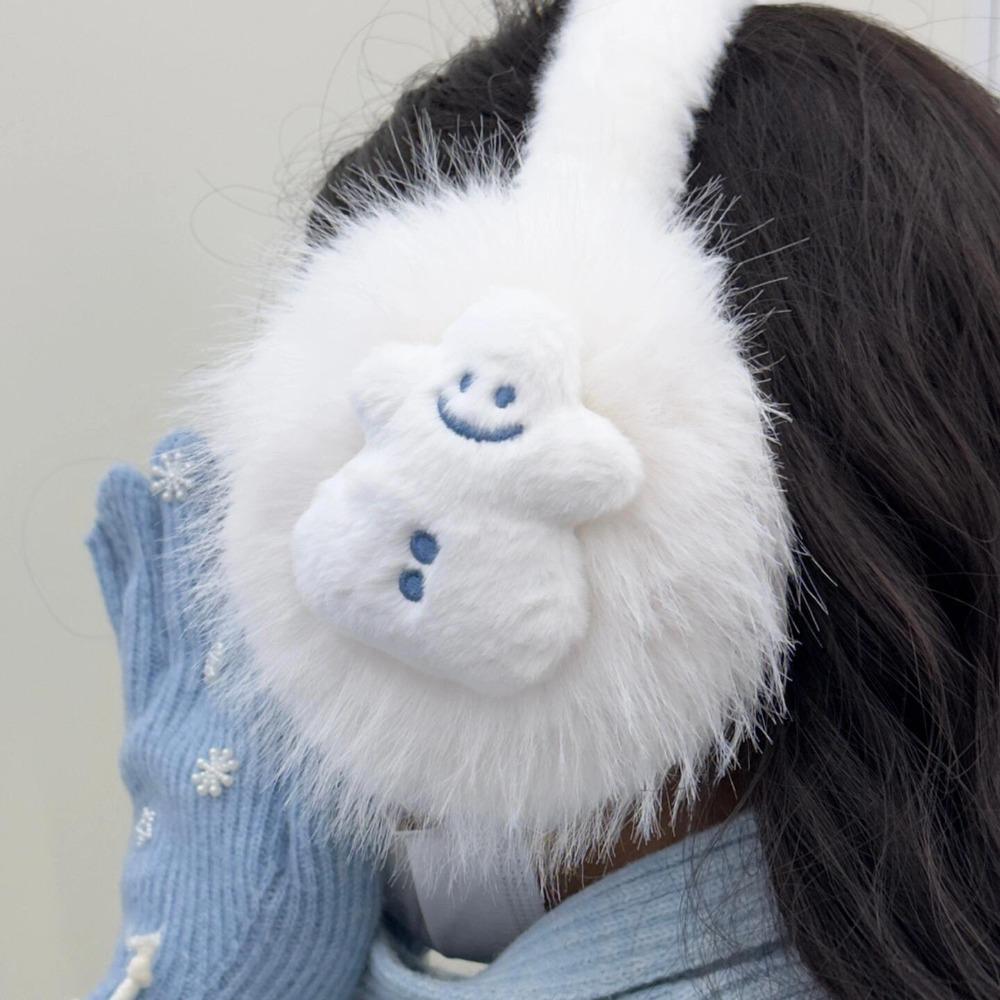 Little Snowman Ear Cover Plush Fur Ear Warmers Fashion Winter Earmuffs  Outdoor