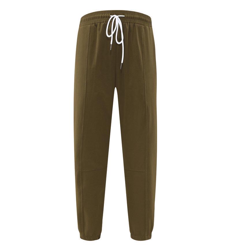 

Women s High-Waisted Ice Silk Sun Protection Joggers – Breathable, Loose-Fit, Cuffed Casual Pants Large оливковое зеленый