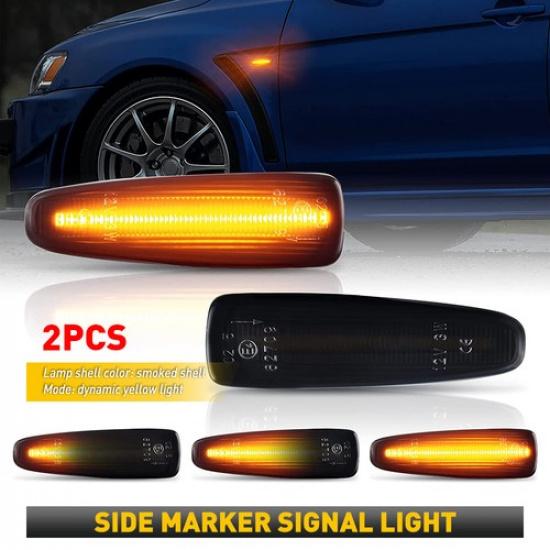 Sequential Amber LED Front Side Fender Light For Mitsubishi Lancer EVO 2008-2017