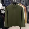 Men S Casual Thick Fleece Stand Collar Long Sleeve Pullover Sweatshirt