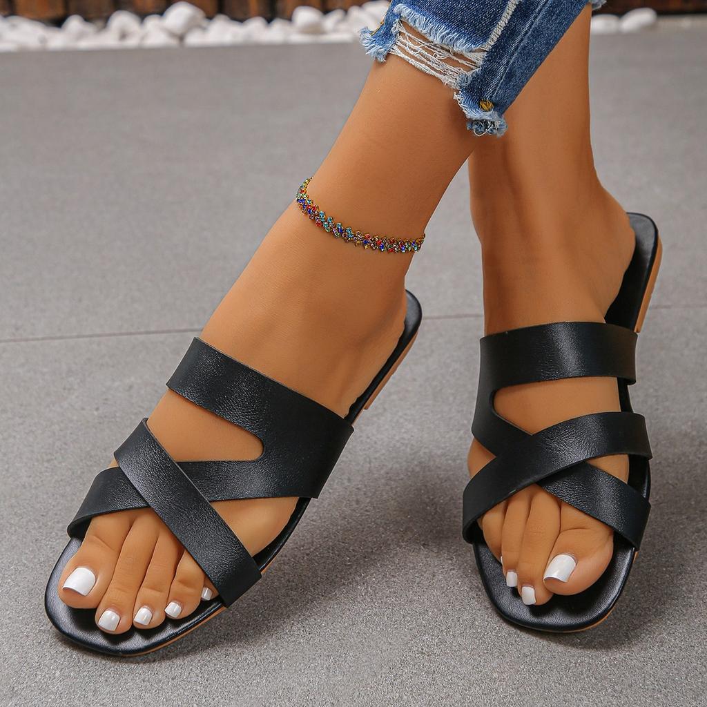 New Women Slippers Fashion Designer Beach Flats Woman Casual Sandals Dress Walking Flip Flops Open Toe Slides Mujer Zapatos