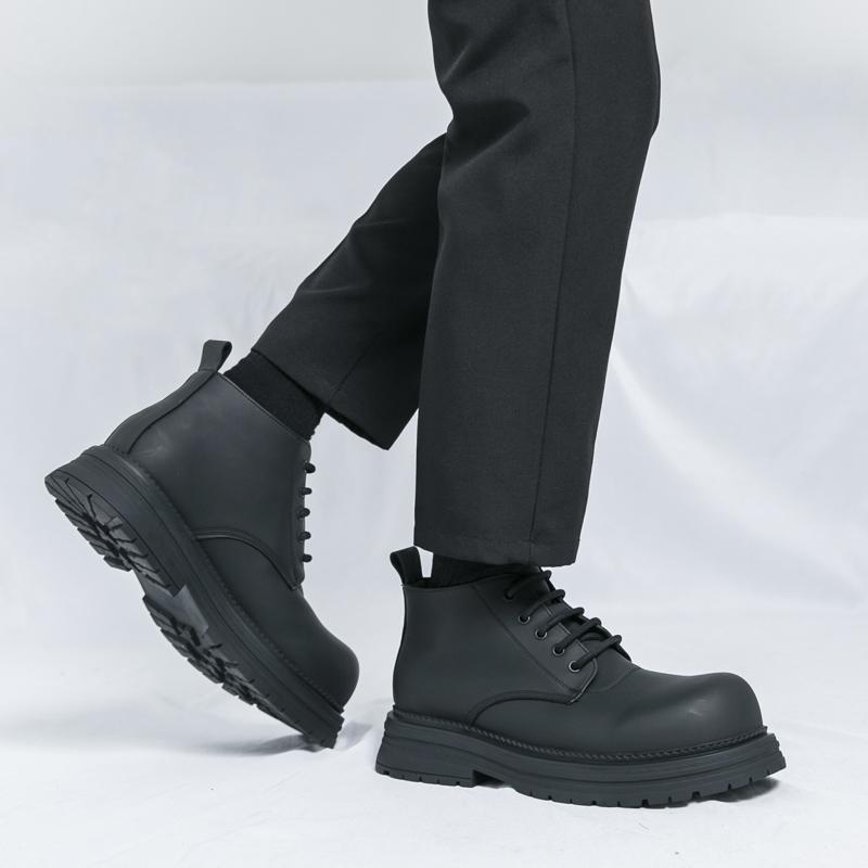 Male Shoes Outdoor Luxe for Men Motorcycle Boots Casual Men's Leather Low Top Walking Shoes Stylish Male Comfortable Ankle Boots