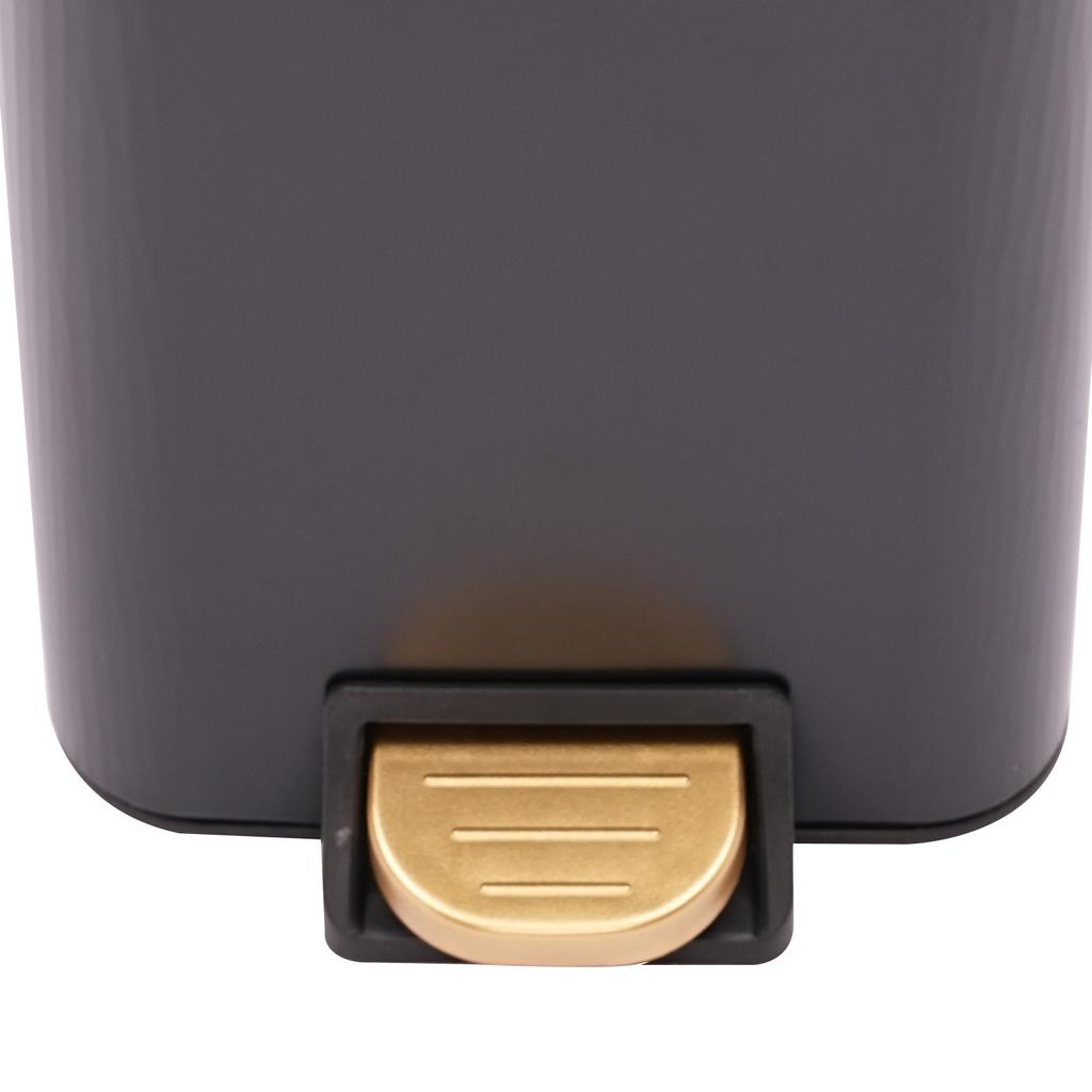 Badezimmer-Mülleimer mit Deckel Soft-Close, 12 Liter Edelstahl-Mülleimer mit Toilettenbürste, Rechteckiger Treteimer