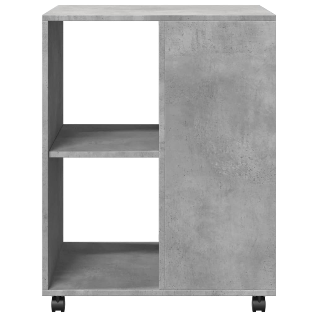 Side Table with Casters Concrete Grey 55x60x78 cm Particleboard