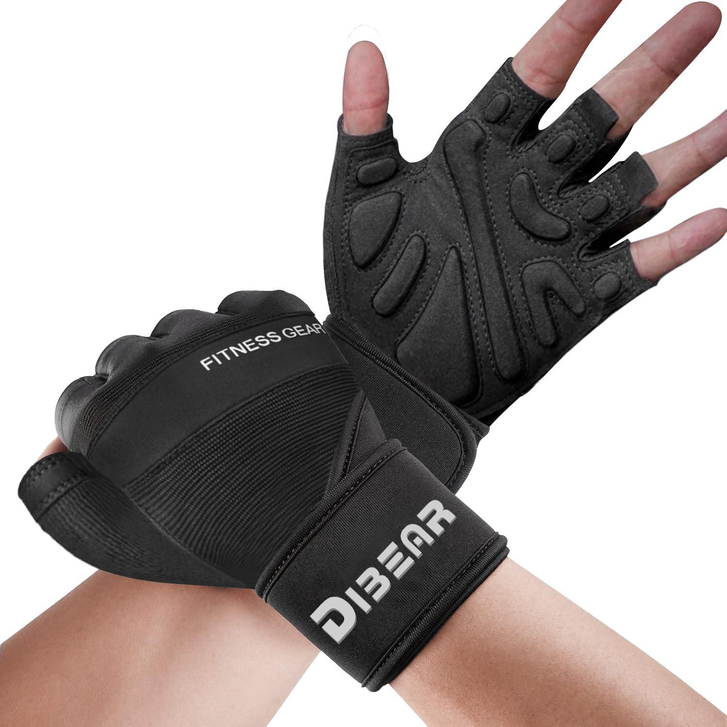 

Summer Outdoor Fitness Sports Wrist Strap Non-slip Half Finger Gloves XL хакі