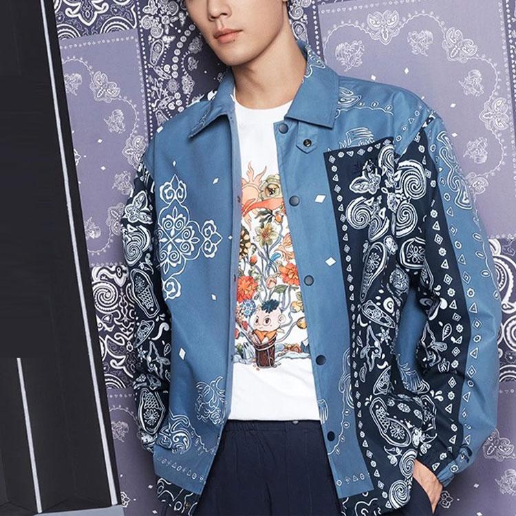 Li-Ning Sports Trend Series Creative Floral Cartoon Print Round Neck Short Sleeve T-Shirt Men Tops White AHSS753-1