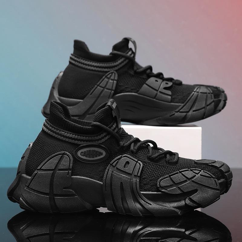 Men's Shoes Breathable Fly-woven Socks Shoes Men's Spring Platform Mesh Sports and Leisure Trendy Shoes Students
