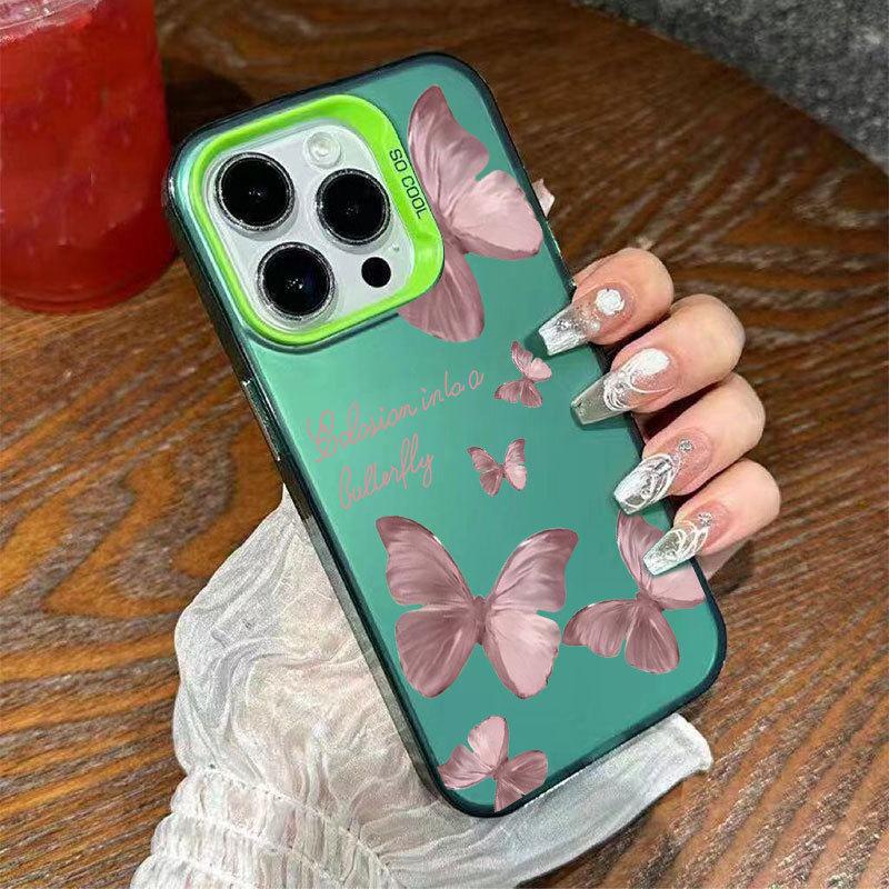 Fresh Pink Butterfly iPhone 14 Plus Phone Case, 12 Pro Max Drop Protection, 15 Hard, 13 Creative XR, Creative XS