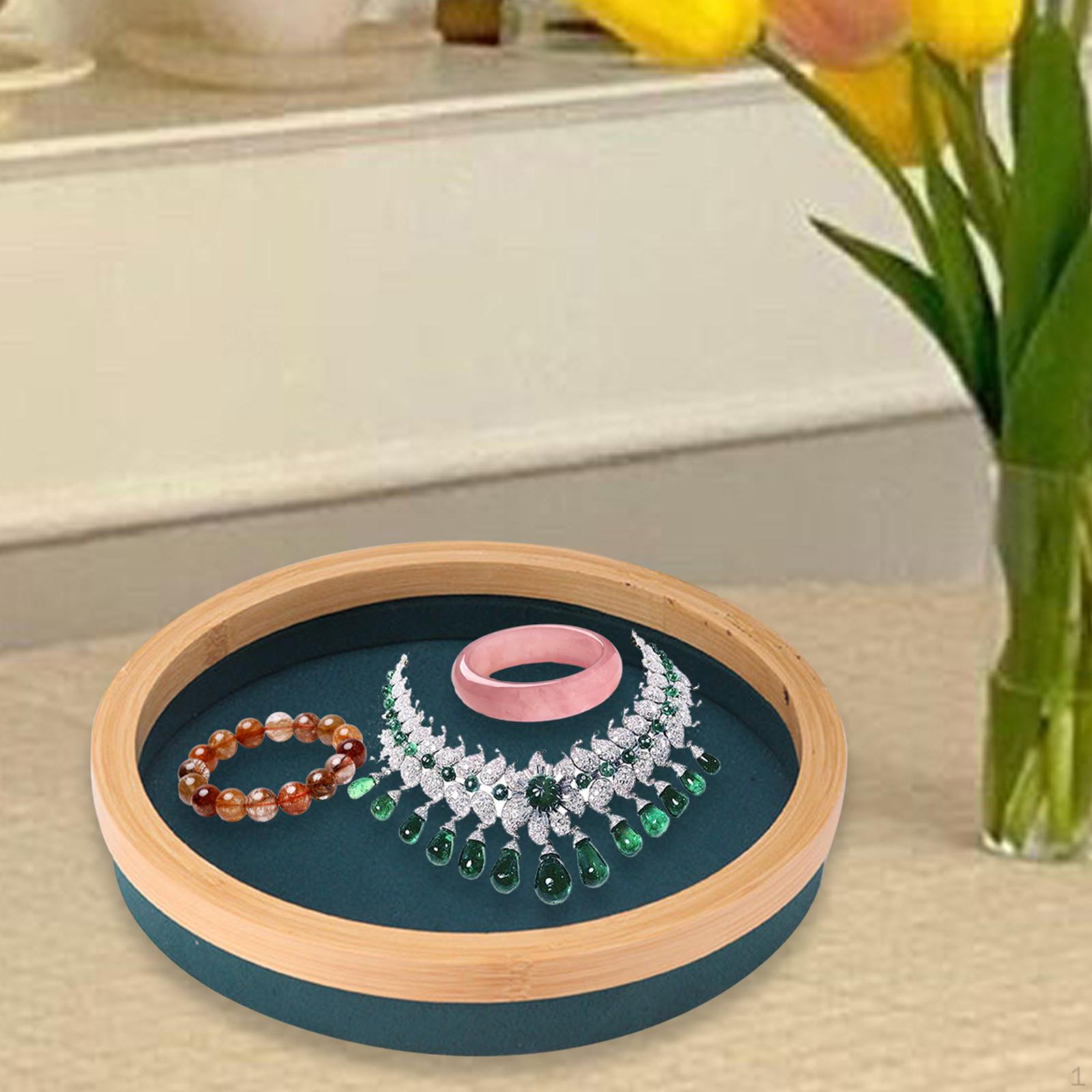 

Элегантный поднос для хранения украшений для ожерелий и браслетов зелёный