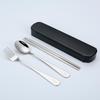Portable Stainless Steel Cutlery Set: Spoons, Chopsticks, Knife, Fork - Three-Piece Set