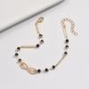 Fashion Infinity Love Symbol Handmade Anklet Minimalist Black Glass Bead Anklet Stylish Women Foot Accessories