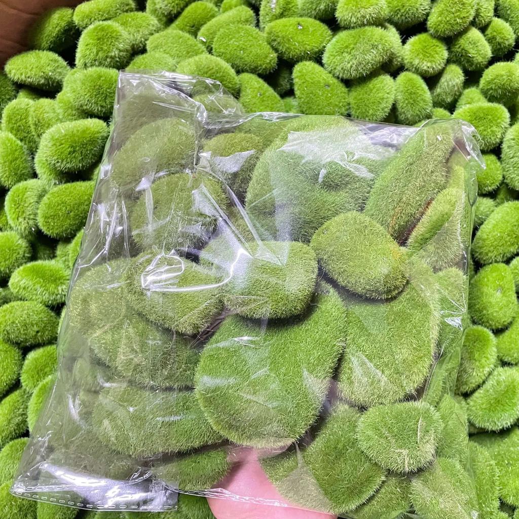 40pcs Artificial Moss Balls, Microfiber Faux Greenery Decorative Stones for Home Decor, Vase & Table Accents, Planter Embellishments,Party Decor