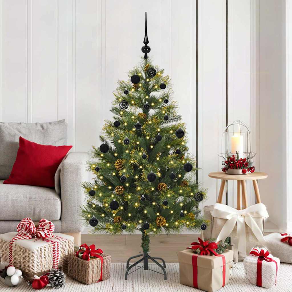 vidaXL Artificial Foldable Christmas Tree with Pine Cones 150 cm