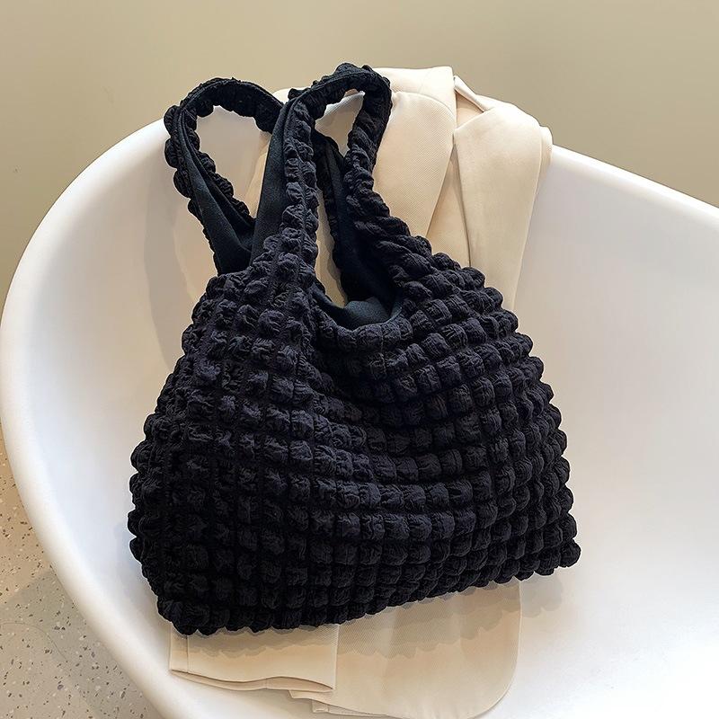 Yogodlns Borsa a tracolla estiva color caramello nuvola pieghettata Borsa per la spesa per ragazze di grande capacità