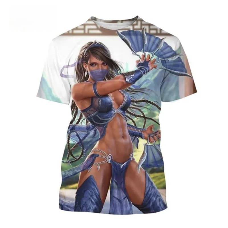 Camiseta de verano con estampado 3D del juego Mortal Kombat, superventas, manga corta, estilo callejero, informal, para hombre
