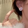 Fashion Classic Pink Color Crystal Enmale Earrings For Women Girls Exquisite Design Pendant Flower Ear Rings Jewelry Accessories