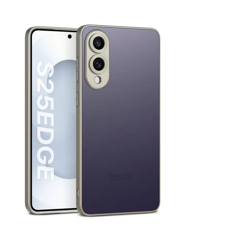 Samsung S25 Edge Ultra Harde Telefoonhoes met TPU Zachte Rand Precisie Schokbestendig Huidgevoel Plastic Beschermhoes voor S25