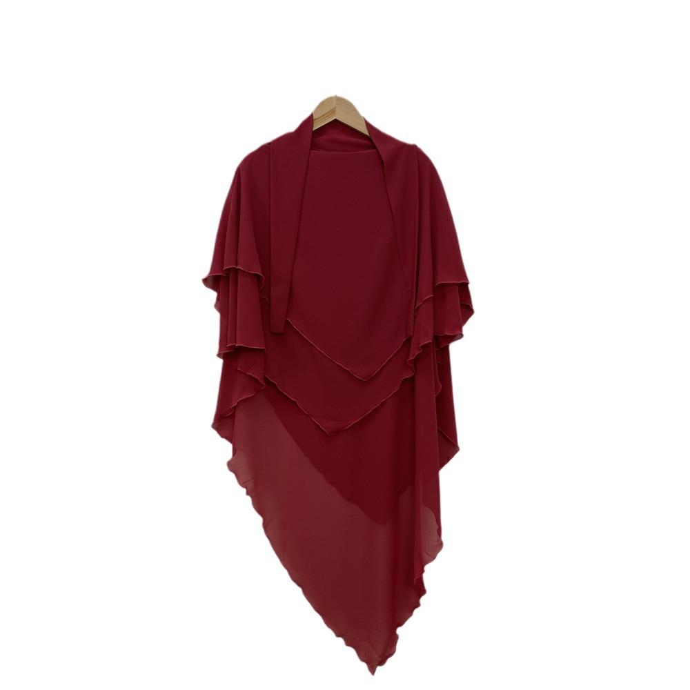 Pañuelo de Chifón de Doble Capa de Color Sólido - Estilo Medio Oriente, Dubái, Turquía (Grande, 2305)