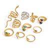 Retro Real Gold Plated 304 Stainless Steel Open Snake Animal Wrap Rings Unisex Party For Women Men Party Gifts, 1 Piece