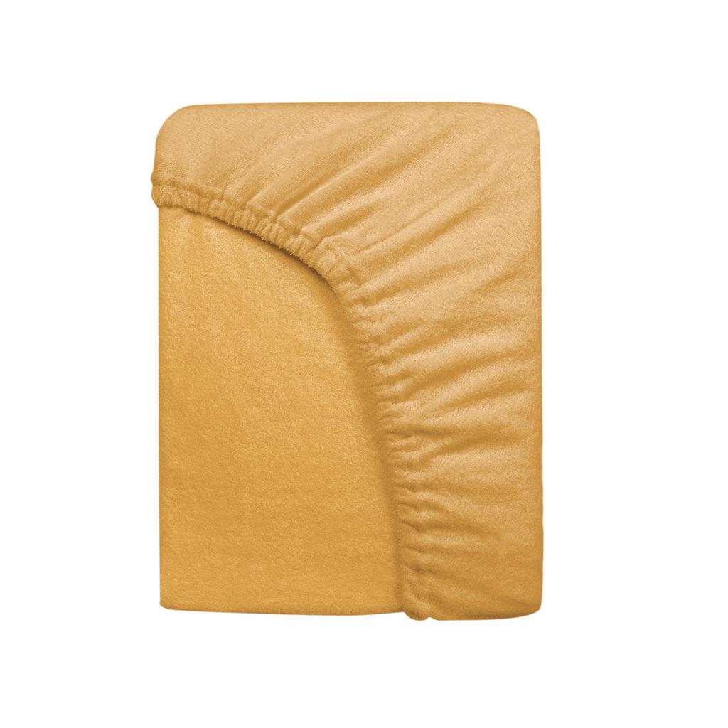 Fitted Sheet 200x220 Terry COTTON TERRY FREYLE Mustard Yellow