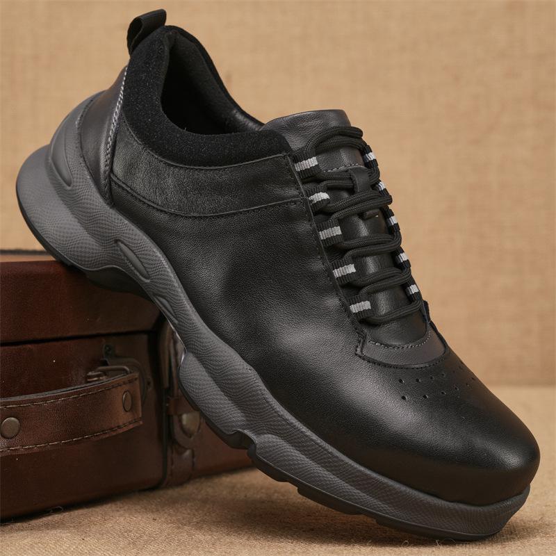 

Мужские повседневные кожаные туфли с вращающейся кнопкой и мягкой пенополиуретановой подошвой Size 42