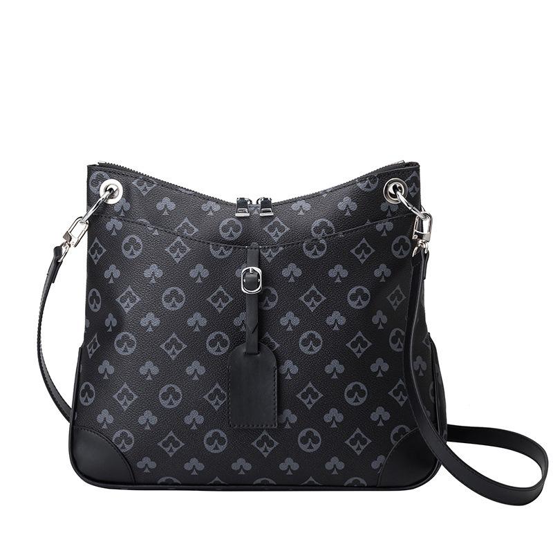 New Women's Bag Playing Card Printed Tote Bag Retro Contrasting Color Bucket Bag Women's Commuter Shoulder Messenger Bag