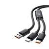 100W Double Port Fast Charging Braided Cable with LED Light Heavy Duty Charging Cord for Multiple Devices USB Type C