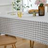 Thick Houndstooth Cotton Linen Tablecloth Simple Black White Checkered Tea Table Cover