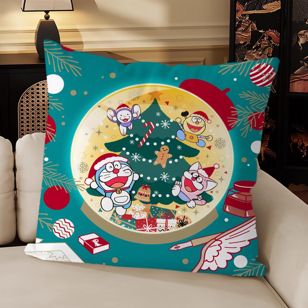 Cartoon Cute Pillow Case Sofa Living Room Bedroom Headboard Backrest Cushion Square Cushion D-Doraemons Nap Time