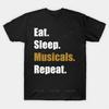 Hot Sale Summer Teeshirt Brand Tshirt for Men Eat Sleep Musicals T Shirt Male Cotton Tshirt Casual Unisex Short Sleeve Tops