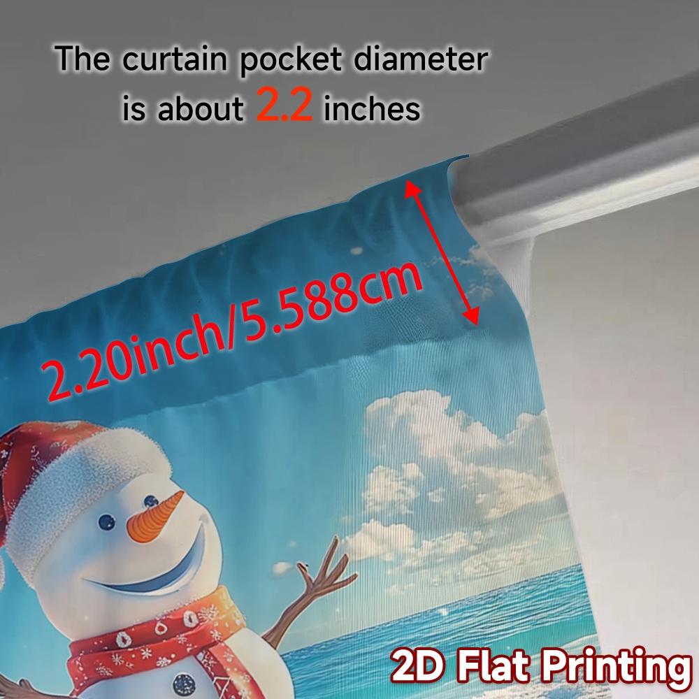 2pcs,Curtains Christmas Snowman Beach (3) Chic Contemporary Curtains 100% Polyester Curtains Decorations Outdoor Ldeal for