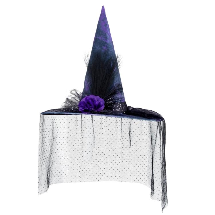 

Witch Hat, Unique Flower Decorated for Fashion Enthusiasts, Suitable For Halloween Costume Cosplay Party 1