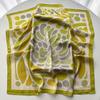 Luxury Square Scarf For Women Ladies Hijab Color Print Neckerchief Bandanas Summer Soft Stain Elegant Faux Silk Scarves Shawl