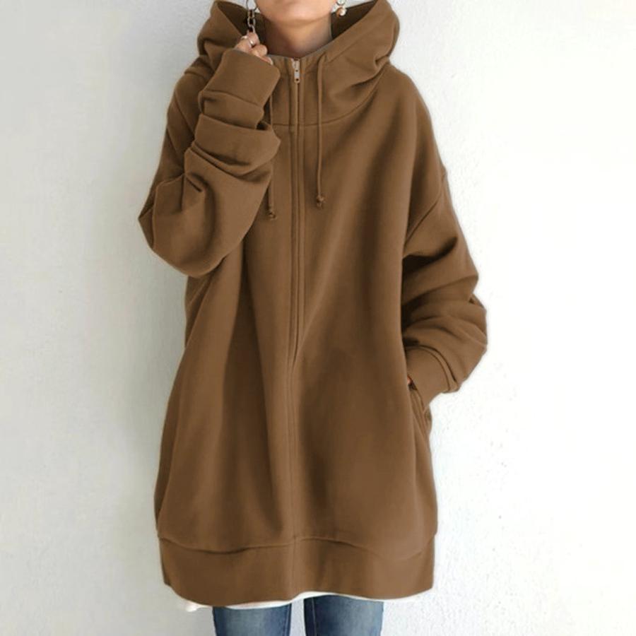 Autumn Winter New Style Streetwear Zip-Up Hooded Long Sleeve Fleece Sweatshirt