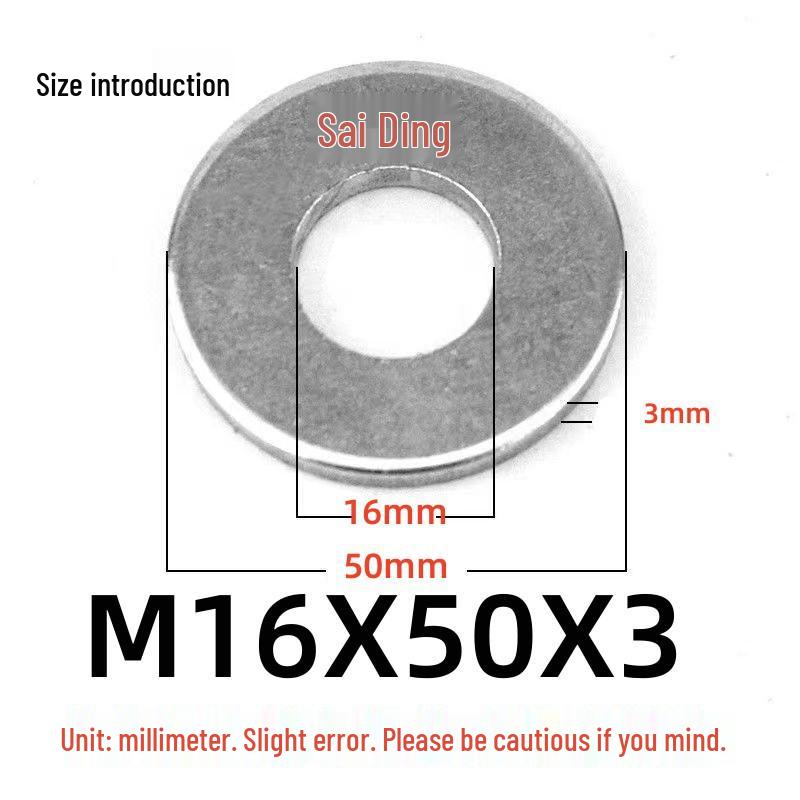 GB96 Zinc-Plated Iron Flat Washer 4.8 Grade, Oversized and Thickened with Hole