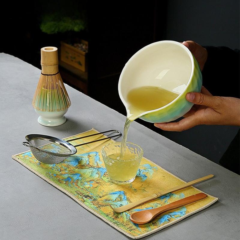 Matcha Whisk Set for Beginners Elegant Bamboo Wood Japanese Matcha Tea Making Kit with Whisk Holder Scoop Sifter